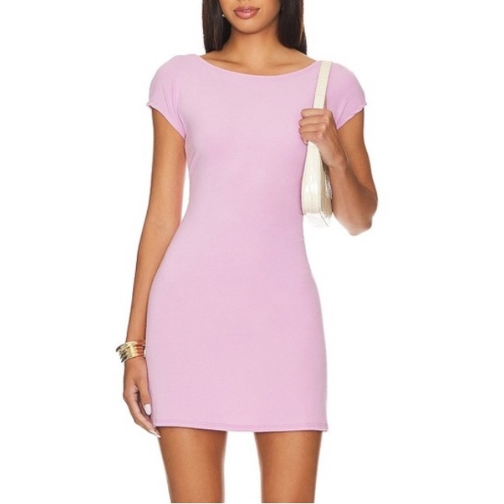 💖Free People by FP Beach Lavender Pink Backless Mini Short Sleeve Dress